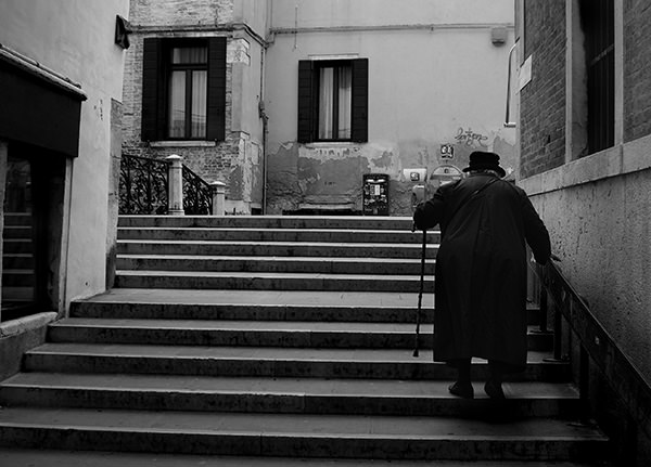 Genius Loci #16 by Jeremy Chin - Old Woman, Stairs, Venice
