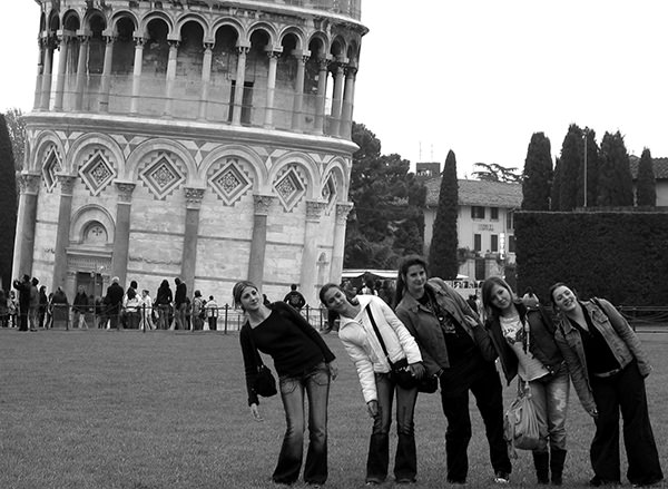 Genius Loci #64 by Jeremy Chin - Leaning Women at the Tower of Pisa