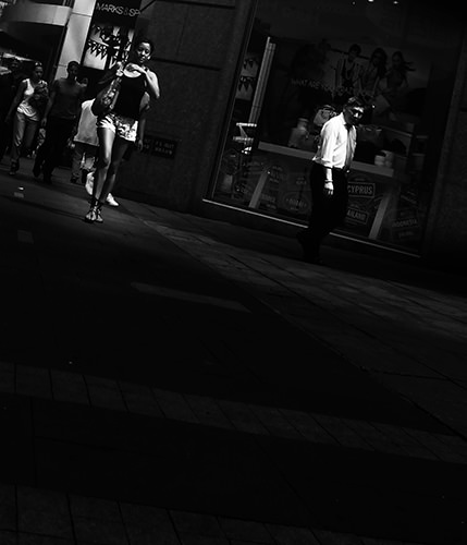 Life In Mono #20 by Jeremy Chin - Woman Texting On Phone, Hong Kong