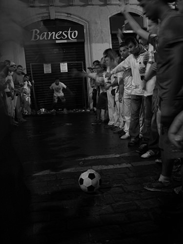 Life In Mono #45 by Jeremy Chin - Football before Running of the Bulls, Pamplona