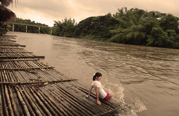 Sophie #20 by Jeremy Chin - Soaking Legs At The Boutique Raft Hotel at River Kwai, Thailand